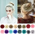 thumbnail image 5 of LHWEN Curly Bun Extension Messy Bun Hair Piece Scrunchie Updo Wrap Hair Extensions Beauty Salon Straight Hair Fun Lace Wavy Curls Braided Hair Synthetic Hair bohon Perfect for Party Everyday, 5 of 8