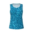 thumbnail image 4 of Haiem Blue Glitter Workout Tank Tops for Women, Athletic Sports Slim-Fit Tank Tops, Compression Sleeveless Dry Fit Shirts,Athletic Shirt-Medium, 4 of 9