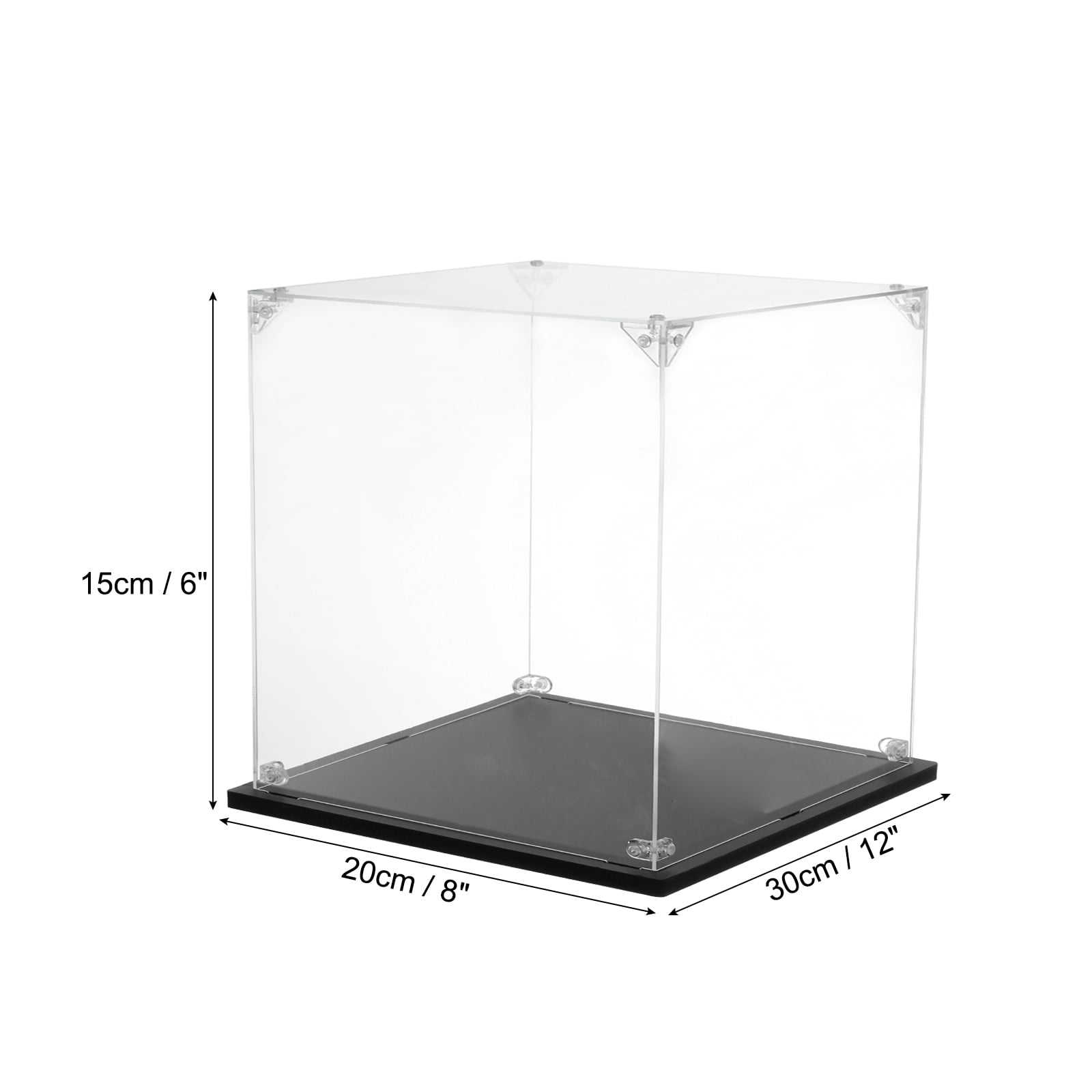 12-Piece Clear Acrylic Display Case Set For Mini Figures - Stackable, Free Assembly