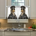 thumbnail image 6 of Duck Officer Sunglasses Kitchen Curtains Half Tier Curtain 2 Rod Pockets Bathroom Bedroom Cupborad Living Room 27"x24", 6 of 8