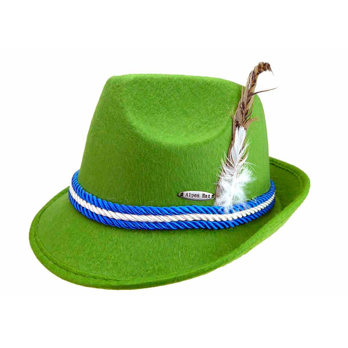 Traditional Fedora German Men Hat Green Authentic Bavarian Hat Wool Oktoberfest 