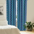 thumbnail image 3 of Ambesonne Underwater 4-Panel Curtains, Happy Colorful Fish Art, 56"x63", Dark Sky Blue Fern Green, 3 of 4