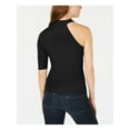 thumbnail image 2 of bar III Womens One-Shoulder Pullover Sweater, Black, Large, 2 of 4