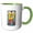 Green/White, variant on 3drose, Resplendent Letter R. Grunge Metal Monogram, Industrial Style Gift, 11oz Two-tone Black Mug