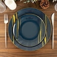 thumbnail image 5 of Balsa Circle 10 Navy Blue Gold Round Disposable Salad Dinner Plastic Plates Metallic Prints Party Events Tableware Decorations, 5 of 8