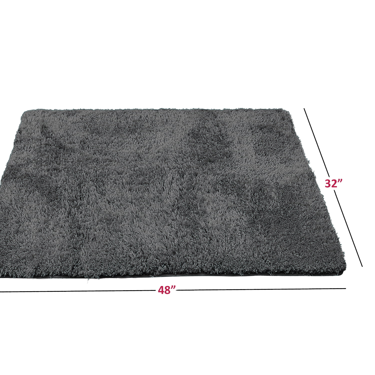 Clara Clark Set of 3 Non-Slip Bathroom Rugs, Gray