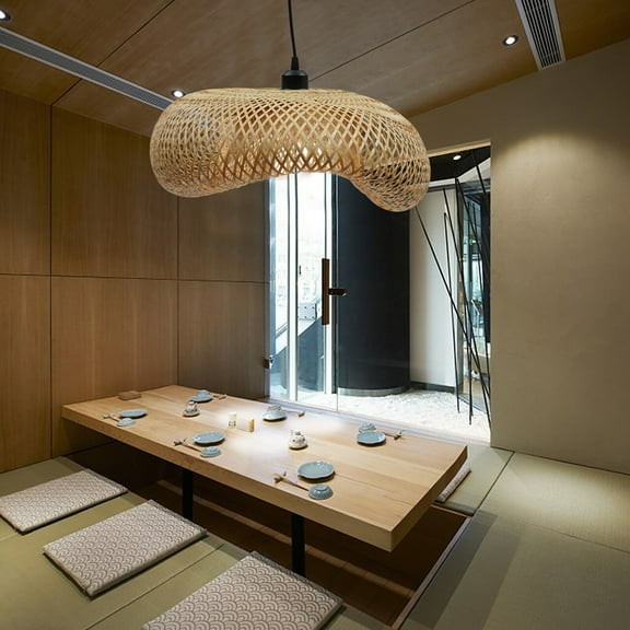 Antique Mildew-Proof Curved Bamboo Pendant Light