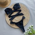 thumbnail image 3 of Conjunto de Bikini con estampado de leopardo para mujer, traje de baño de dos piezas con estampado de leopardo negro, Micro Bikini brasileño con Tanga y lazo lateral, 2024, 3 of 5