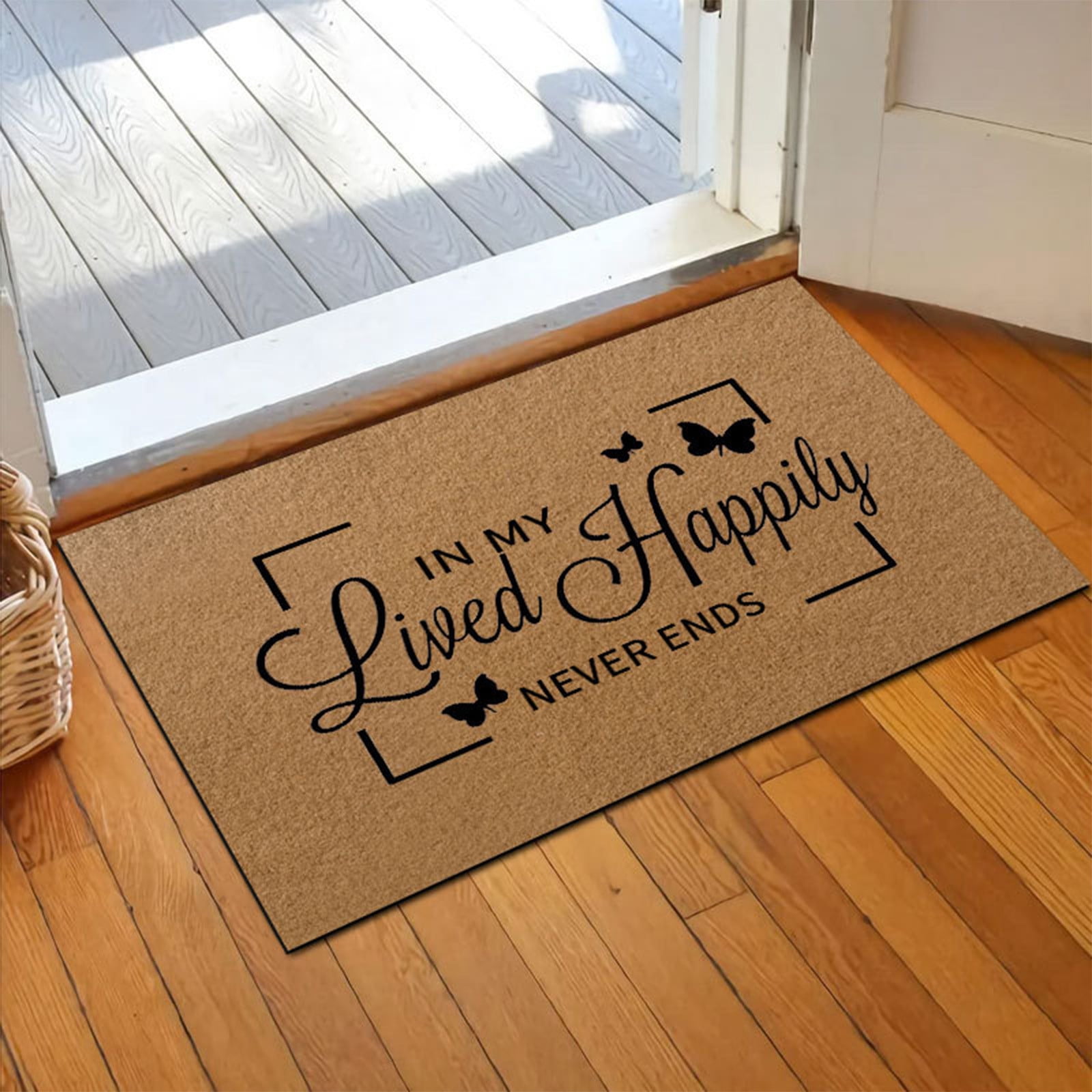 B Welcome Mat Coir Doormat Outdoor Entrance Artificial Fiber Non Slip Front Porch Patio Mat Decorative Heavy Duty Durable Indoor Outdoor Rug Easy Clean Shake Off 27.55X17.7X0.51In