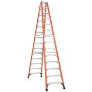 Louisville Ladder 14' Fiberglass Twin Step Ladder, 17' Reach, 375 lbs Load Capacity, FM1414HD