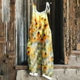 thumbnail image 2 of Tnhcen Women's Boho Floral Overalls Wide Leg Adjustable Straps Jumpsuit Bamboo Linen Casual Lightweight Summer Beach Romper Bohemian Style Pocketed Playsuit S-2XL, 2 of 5