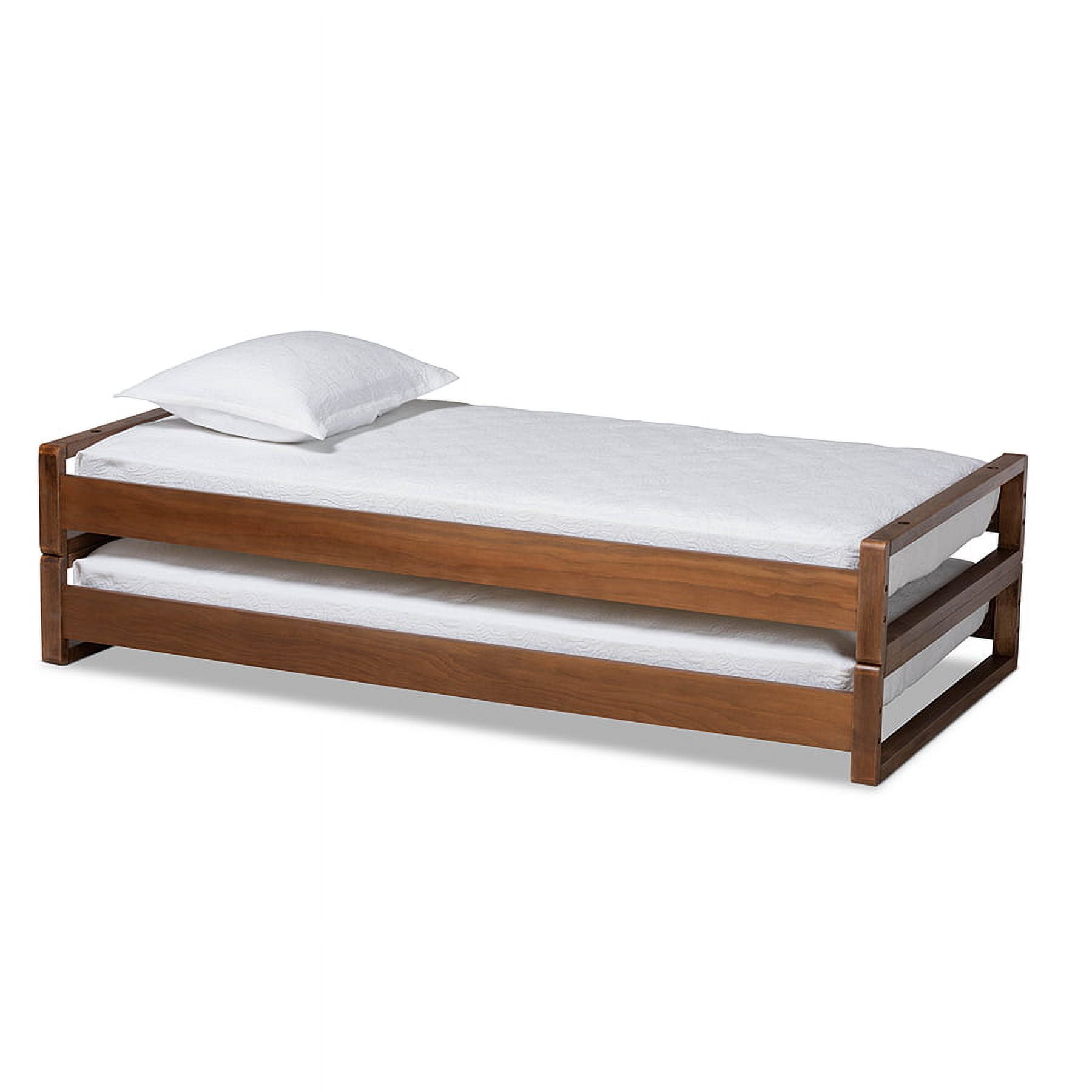 Baxton Studio Klara Modern and Contemporary Walnut Finished Wood Expandable Twin Size to King Size Bed Frame