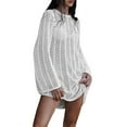 thumbnail image 4 of Coduop Women Crochet Cover Up Dress Backless Knitted Mini Dress Backless Bikini Coverup Swimwear, 4 of 7