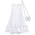 thumbnail image 4 of Girls Dress A-line Cute Handbag White Princess Sundress 5, 4 of 8