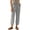 # Grey, variant on TEMOFON Linen Pants for Women Capri Summer Lounge Tapered Leg with Pockets Elastic Waistband Comfy Lace Trim Cotton Brown Clothes XL