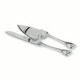 thumbnail image 1 of Silver Plated Heart Cake Knife Set Special Occasion Wedding Server, 1 of 5