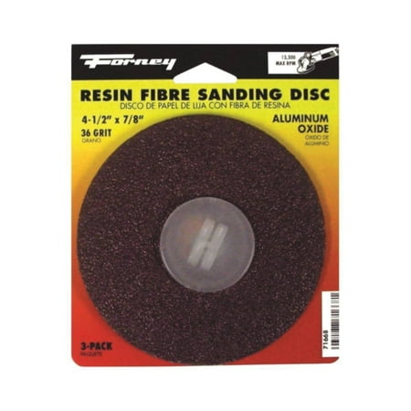 

Forney 71668 Sanding Disc 36-Grit Extra Coarse Grade Aluminum Oxide 7/8 in Arbor 4-1/2 in Dia