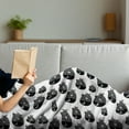 thumbnail image 3 of Fish Soft Flannel Fleece Throw Blanket, Ornamental Fishes Marine Scandinavian Childish Baby Playroom Kids Caricature, Cozy Plush for Indoor and Outdoor Use, 60" x 80", White and Black, by Ambesonne, 3 of 5