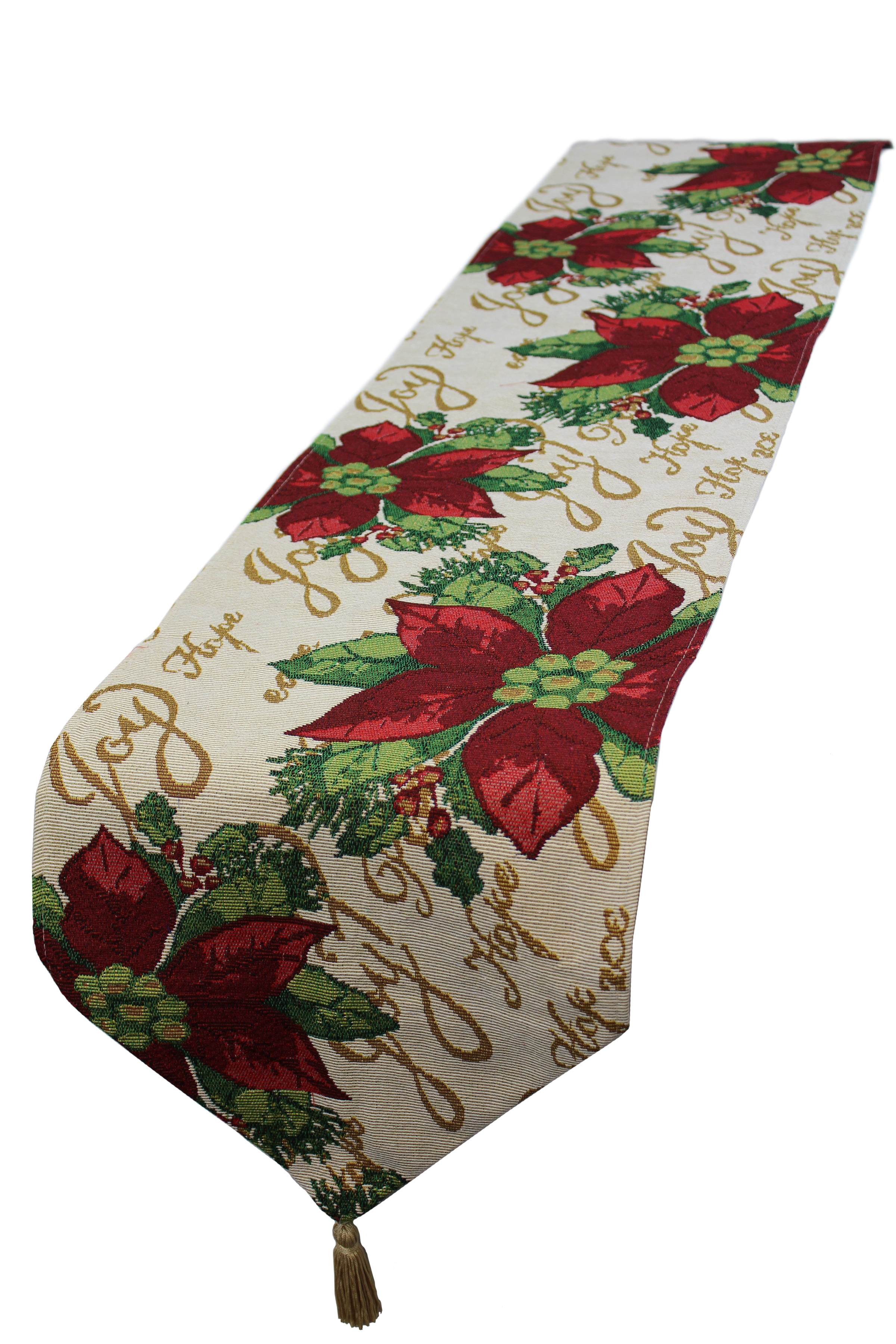 13 x 70 Cardinal Design Violet Linen Decorative Christmas Tapestry Table Runner 