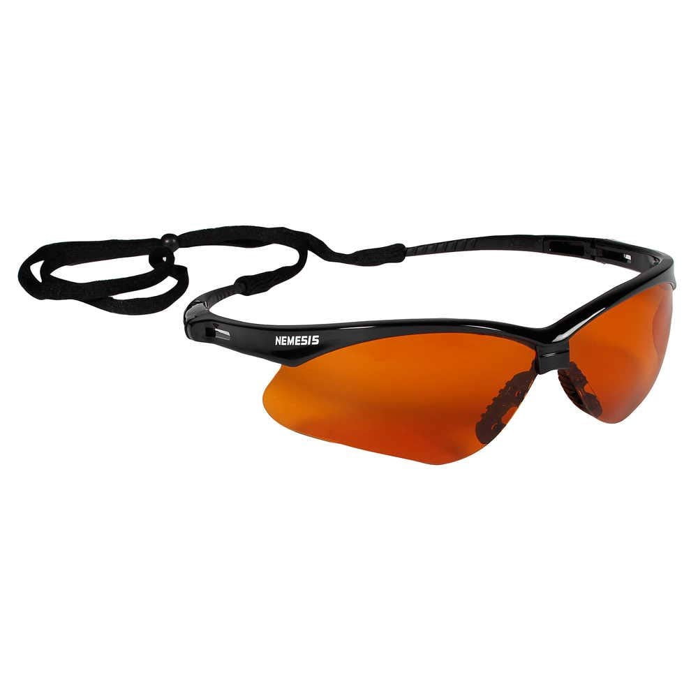 KLEENGUARD V30 Nemesis Safety Glasses/Sunglasses 19642 Black Frame, Copper Blue Shield Lens 6 Pair
