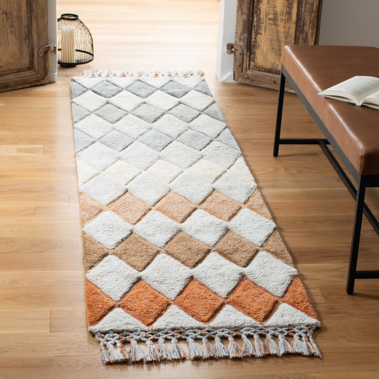 SAFAVIEH Sahara Hester Geometric Area Rug, Grey/Charcoal, 8' x 10'