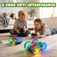 thumbnail image 5 of JoyStone Amphibious RC Car for Kids, 4WD Waterproof All Terrain Remote Control Stunt Truck with Double-Sided Driving, LED Light-Up Wheels, 2 Batteries, Blue, 5 of 9