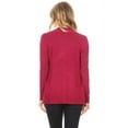 thumbnail image 3 of Women's Open Front Pockets Knit Long Sleeve Sweater Cardigan S M L XL, 3 of 3