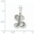 thumbnail image 2 of 14k White Gold Polished Filigree Initial L Pendant, 2 of 3