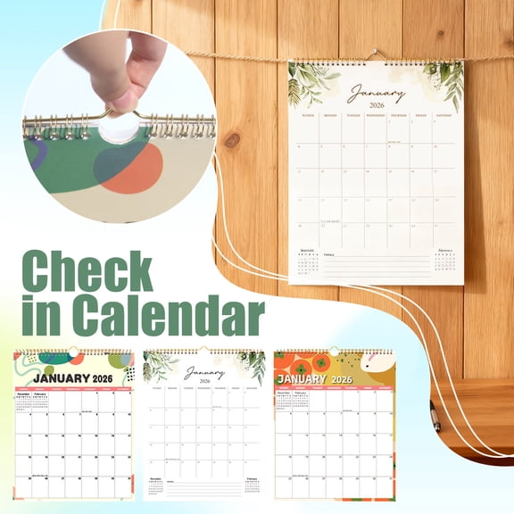 Beautiful Wall Calendar 2026 For Living Room & Wall Display, Spiral Bound Monthly Planner With Colorful Design And Holiday/Anniversary Markers, Essential Organizer For Home Office