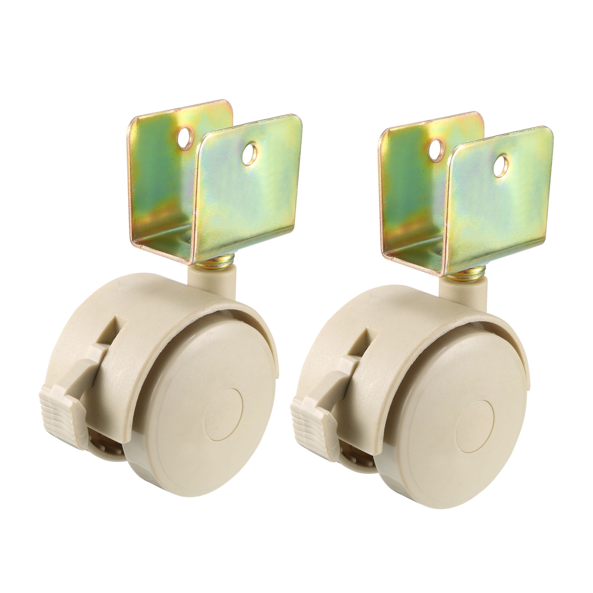 2pcs Furniture Component Caster 1.85 Inch Swivel Caster Wheels U-Bracket Furniture Caster Twin Wheel Brown with Brake 2pcs Furniture Component Caster 1.85 Inch Swivel Caster Wheels U-Bracket Furniture Caster Twin Wheel Brown with Brake