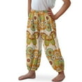 thumbnail image 4 of DISNIMO Hippie Butterfly Harem Pants for Girls Bloomer Harem Pants for Kids Harem Bloomers Long Pants Baggy Girl Sweatpants Size 13-16 Trousers Casual Girls Harem Bloomers Summer Fall Long Pants, 4 of 7