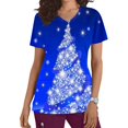 thumbnail image 1 of LSLJS Christmas Blouse d'Allaitement pour Femmes de Noël à Manches Courtes, Col en V, Imprimée, avec Poches, Scrub Tops, 1 of 5