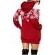 thumbnail image 2 of WILLBEST Sudaderas para Mujer, Vestido de Navidad, Vestido de Noche para Mujer, Sudadera Navideña de Moda con Capucha y Bolsillo Tipo Bolso, Sudadera Estampada, Falda de Moda Mediana, 2 of 4