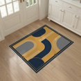thumbnail image 3 of ODIKA 3'x5' Washable Throw Rug Navy Gold Geometric Elegance with Bold Arches Contemporary Design, Lines and Circular for Entryway, Kitchen, Mudroom, Stain Resistant, Low Profile, Non-Slip, 3 of 7