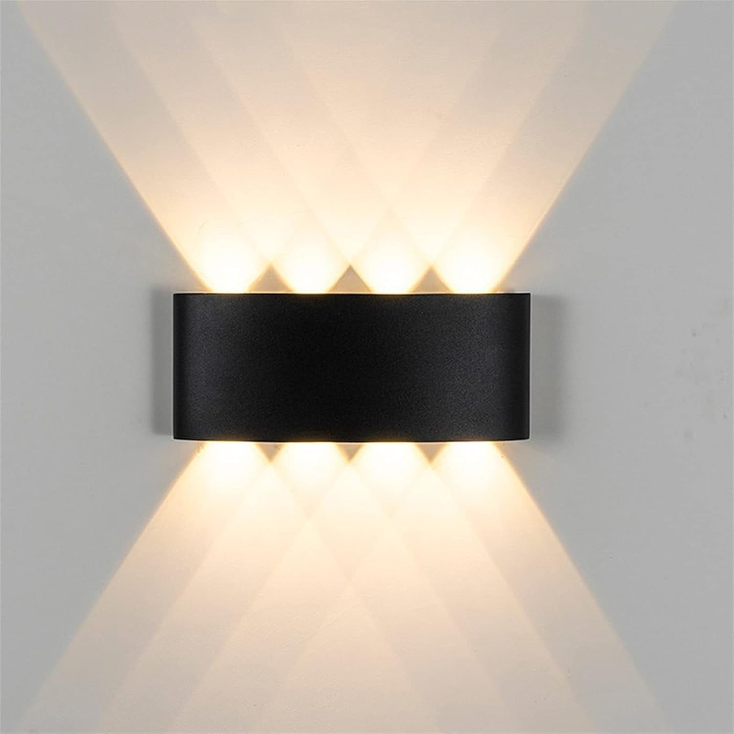 Neoglint 8W LED Wall Sconce, Aluminum Modern Black Wall Lamp, 4000K Warm White Up Down Wall Mount Lights for Bathroom Bedroom Living Room Porch Stairs Hotels Garden Pathway
