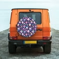 thumbnail image 6 of Yiaed mushroom colorful Skull star Print Tire Wheel Cover, Waterproof Spare Tire Cover Fit for Jeep, Truck,Trailer, RV, SUV, Camper and Most Vehicle-15 inch, 6 of 6