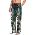 thumbnail image 4 of Vintage Teal Blue Flowers Men's Pajama Pants Lightweight Sleepwear Bottom Lounge Pants, 4 of 6