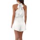 thumbnail image 4 of Mujeres Color Sólido Playsuits Atado Cuello Halter Sin Mangas Suelto Corto Jumpsuits Verano Casual Satén Rompers, 4 of 5