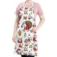thumbnail image 5 of White Christmas Santa and Character Apron-Garden Aprons for Women with Pockets-Cotton Linen Waterproof Kitchen Cooking Gardening Aprons Adjustable for Kitchen,Cooking,BBQ and Salon 32"x27", 5 of 7