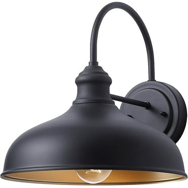 GOALPLUS 10" Dome Barn Lights for Farmhouse, Matte Black Gooseneck Outdoor Light Fixture, Exterior Porch Lighting with Wall Mount for Patio