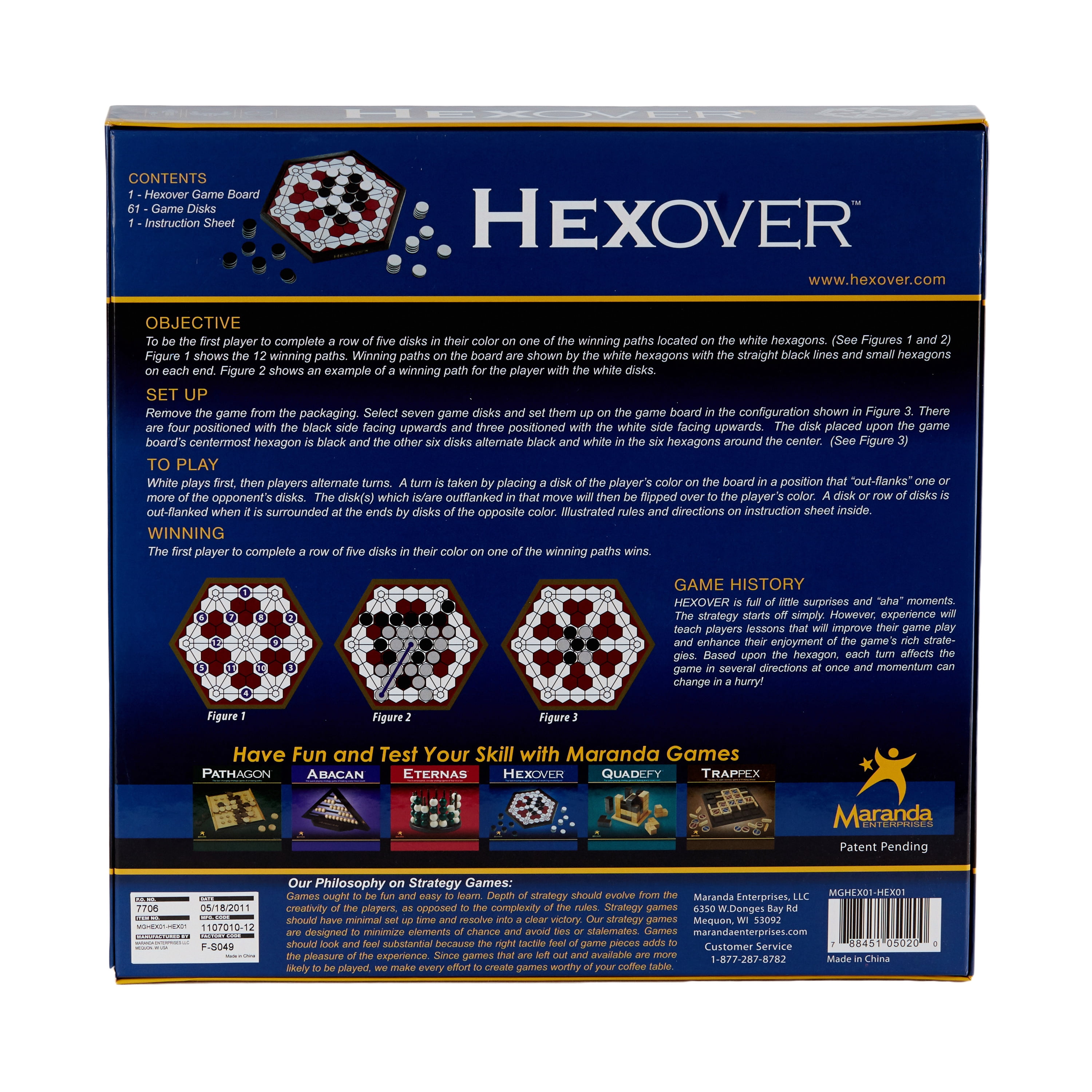 Hexover Board Game by University Games