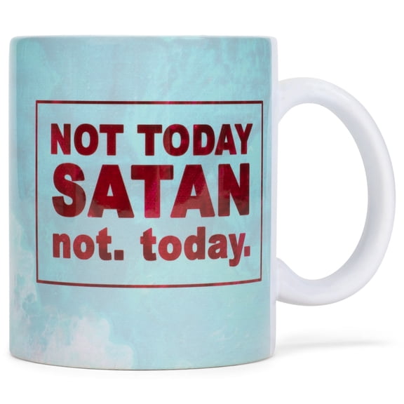 Not Today Satan, Not Today 11 Ounce Ceramic Christian Coffee Mug