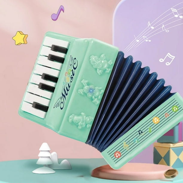 Juguetes de piscina, juguetes para bebés, juguetes para niños pequeños, acordeón electrónico grande para niños, instrumento de iluminación, juguete musical, acordeón de plástico.