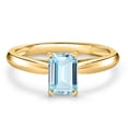 thumbnail image 3 of Gem Stone King 10K Yellow Gold Sky Blue Aquamarine Engagement Ring for Women | 0.50 Cttw | Emerald Cut 6X4MM | Gemstone March Birthstone | Wedding Engagement Anniversary Ring for Women | Size 8, 3 of 6