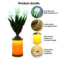 thumbnail image 2 of Florero de tulipán LED Luz nocturna Decoración para el hogar Enchufe USB o alimentado por batería (Blanco), 2 of 6