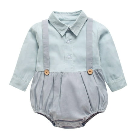 

JDEFEG 24 Months Pants Boy Toddler Kids Child Baby Boys Long Sleeve Patchwork Romper Bodysuit Outfits Clothes Boy Size 4 Clothes Cotton Blue 24M