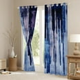 thumbnail image 3 of Manfei Retro Geometric Lines Black Out Curtains,Splash Ink Aesthetic Curtains Pack of 2 (42x63 Each),Blue Striped Bedroom Curtains For Teens,Luxury Bedroom Decor, 3 of 6