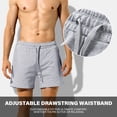thumbnail image 4 of Men's Cotton Casual Shorts with Pockets Soft Elastic Wasit Shorts, 5" Inseam, Light Gray, 4 of 6