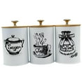 thumbnail image 1 of Abbracc 3Pcs Coffee Tea Sugar Containers Set Kitchen Canisters Set Iron Decor Organizer White, 1 of 9