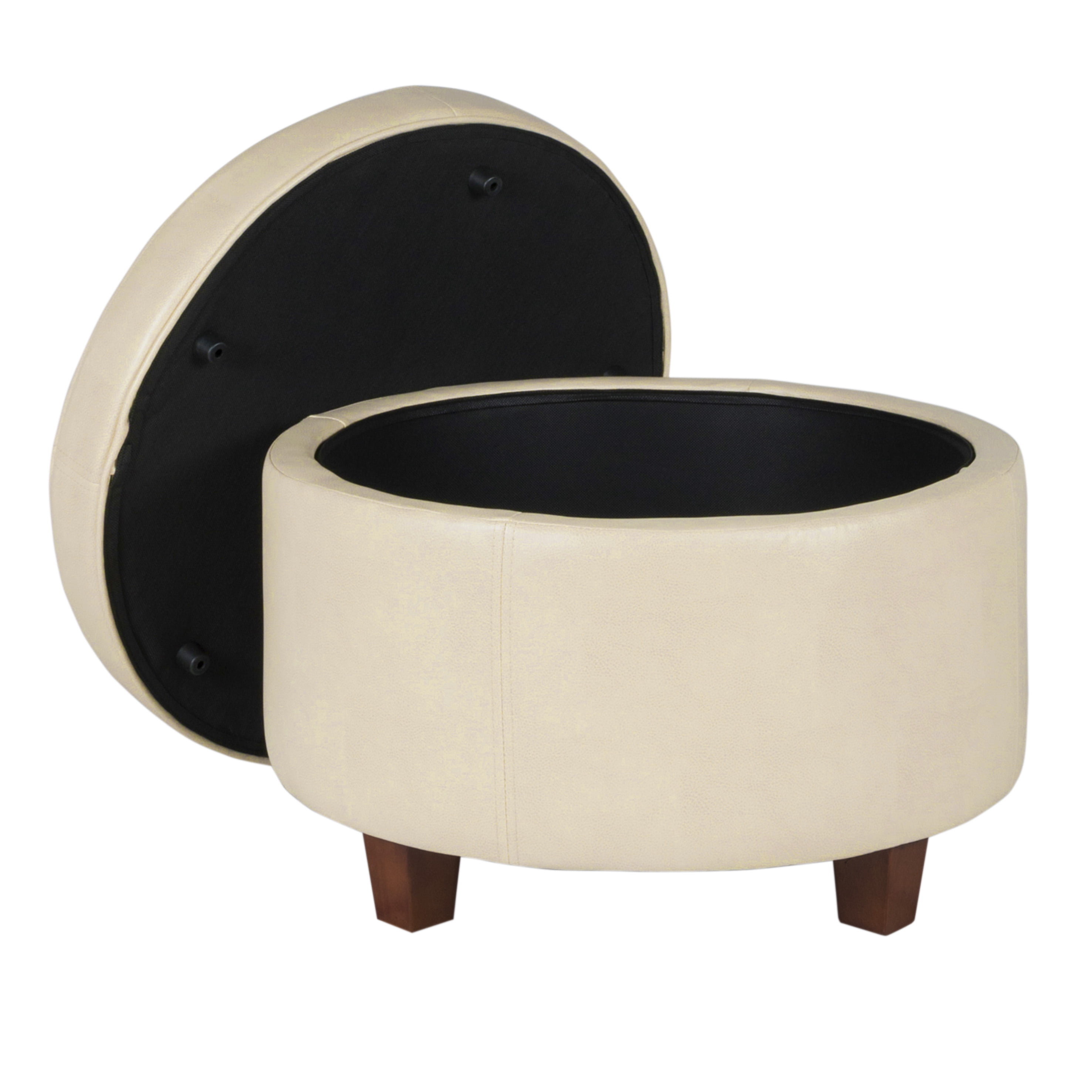 HomePop Large Leatherette Storage Ottoman, Multiple Colors